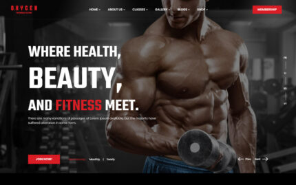 Oxygen - Gym Trainer & Yoga HTML5 Template - Features Image 1