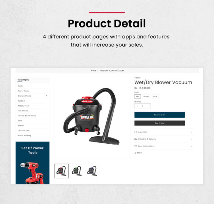 Toolza - Mega Parts Shopify 2.0 Premium Responsive Theme - Features Image 9