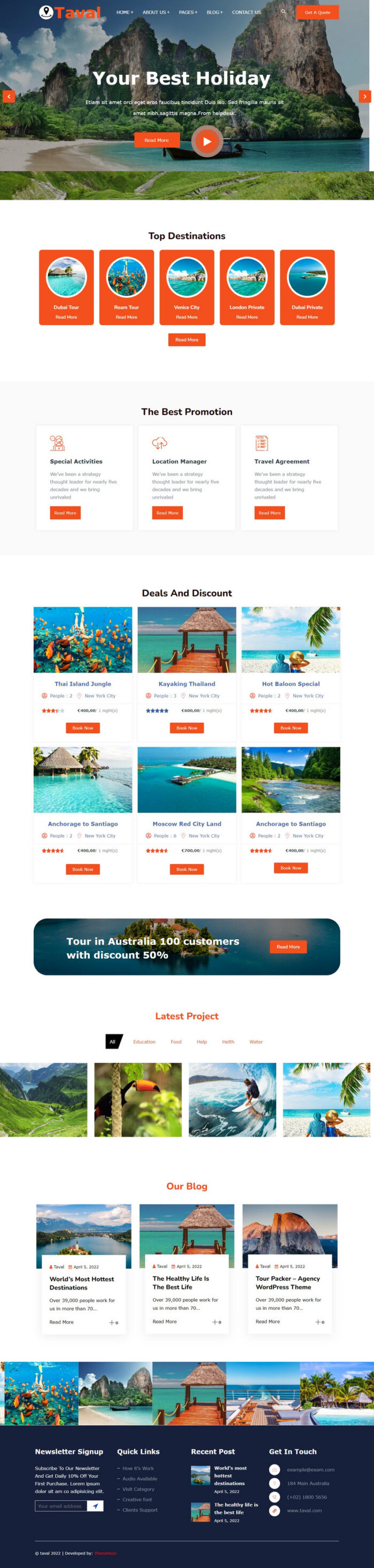 Taval - Tour and Travel Booking WordPress Theme - Features Image 1