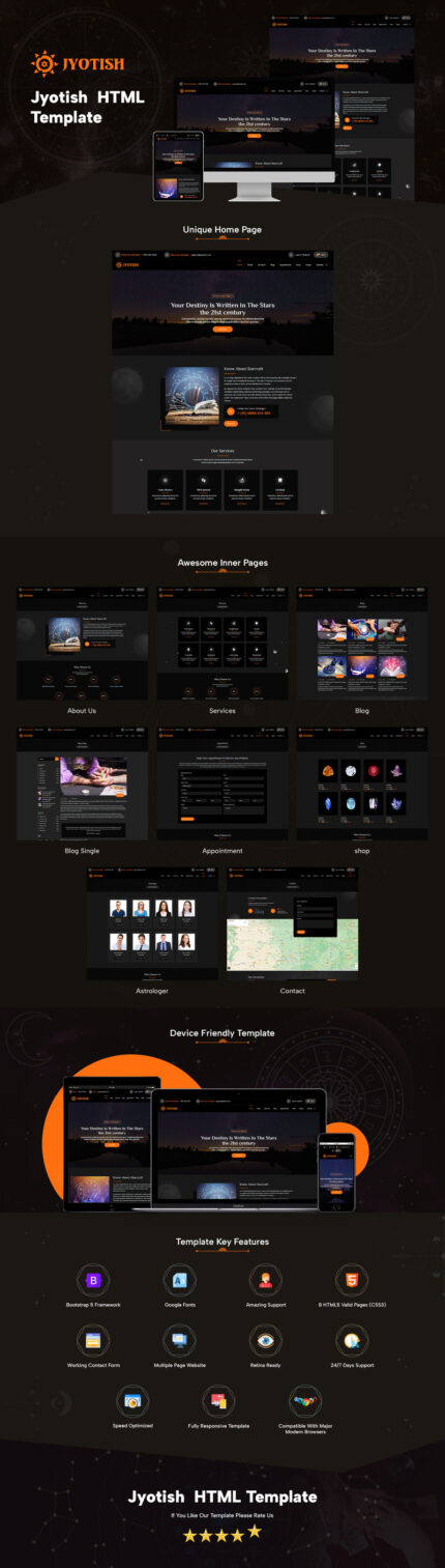 Jyotish Responsive HTML Template - Features Image 1