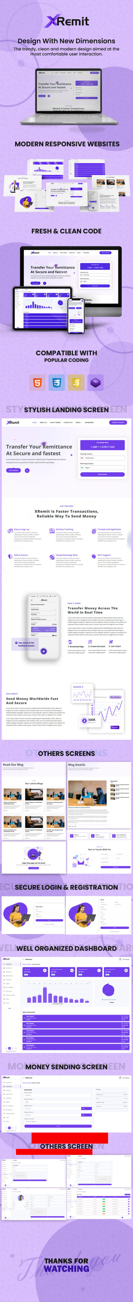 XRemit - Remittance Solutions Money Transfer HTML Template - Features Image 1