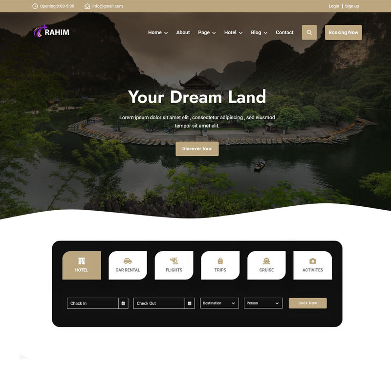 Rahim - Multipurpose Tour & Travel, Hotel Agency HTML5 Website Template - Features Image 1