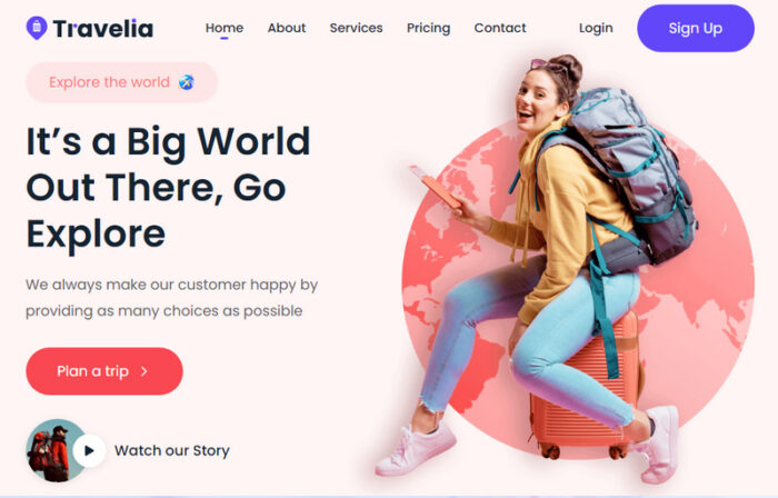 Travellia Travel Agency Landing page HTML template - Features Image 1