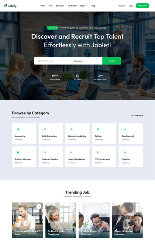 Jobify - Job Board, Freelance Market HTML Template - Features Image 1