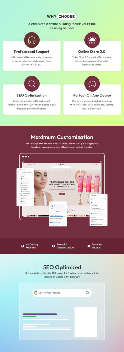 Skinpil - Cosmetics, Beauty & Skincare Store Multipurpose Shopify 2.0 Responsive Theme - Features Image 1