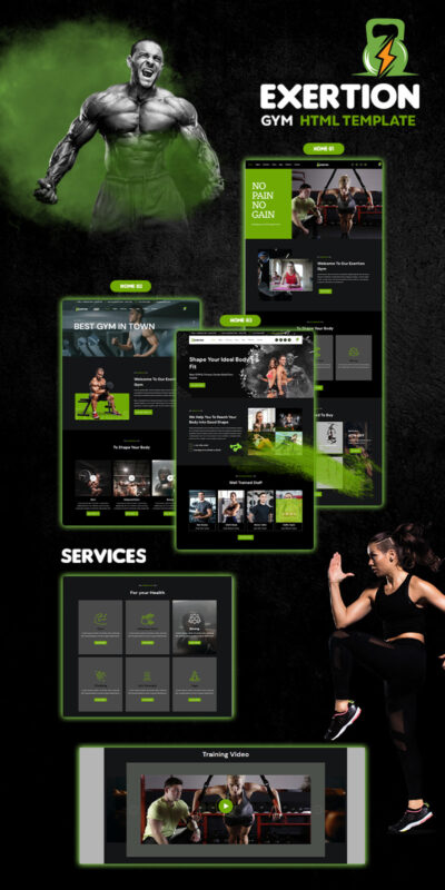 Exertion– Gym HTML Template - Features Image 1