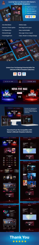 Gamer - eSports and Gaming HTML5 Template - Features Image 1