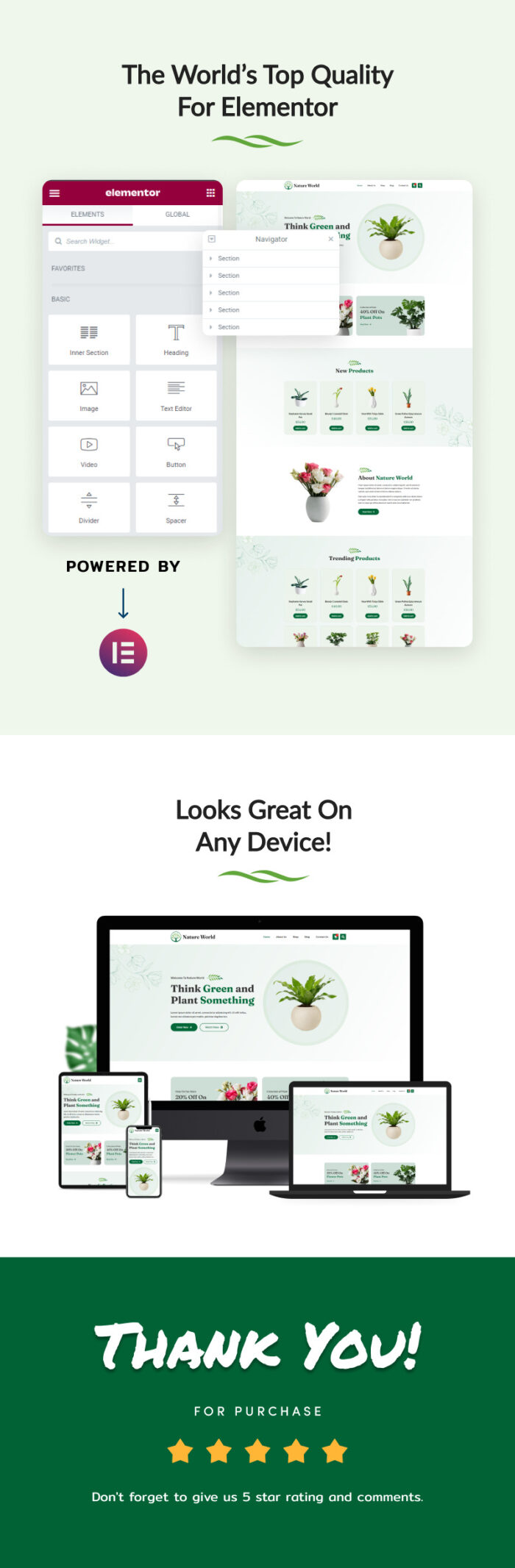 Nature World - Plantation and Flower Shop E-commerce Elementor Kit - Features Image 2