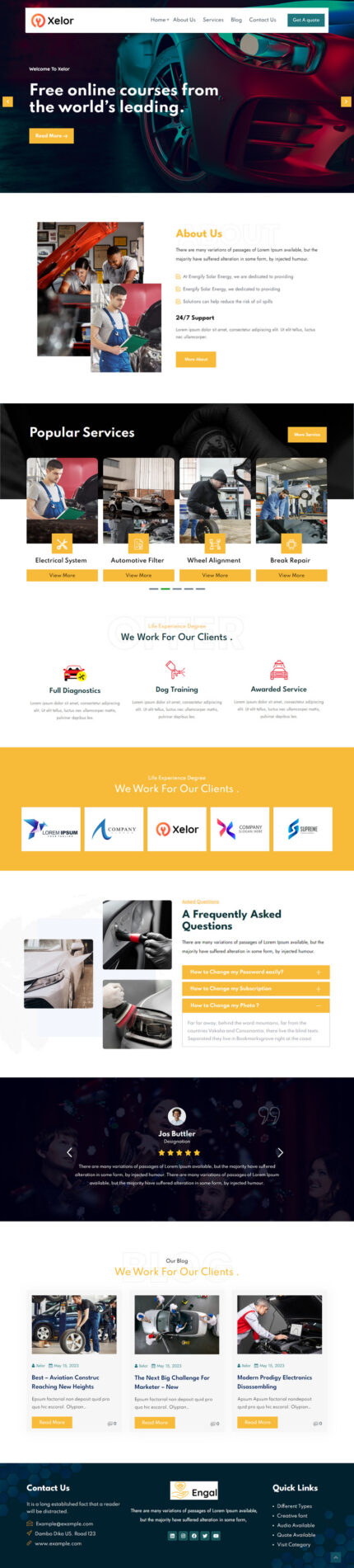 Xelor Car Wash And Repair WordPress Theme - Features Image 1