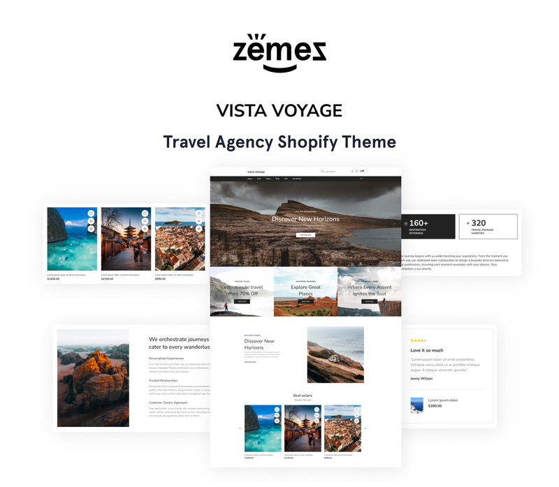 Vista Voyage - Travel Agency Responsive Online Store 2.0 Shopify Theme - Features Image 1