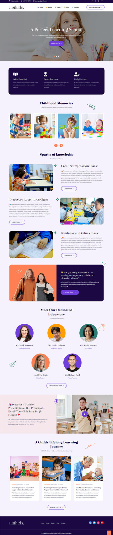 UniKids Pro - Unique and Modern Kids WordPress Theme - Features Image 1