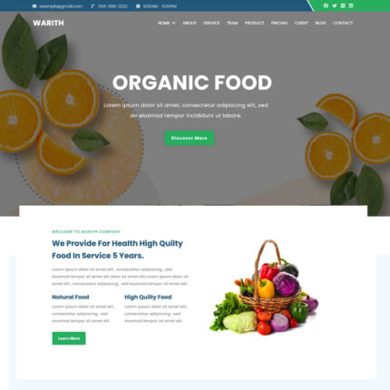 Warith - Organic Farm Html5 Landing Page Theme - Features Image 1