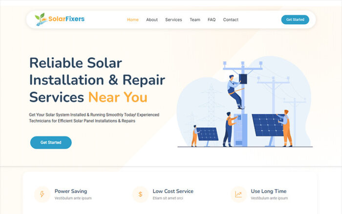 SolarFixers - Solar Panel Installation & Repair Service Website Template - Features Image 1