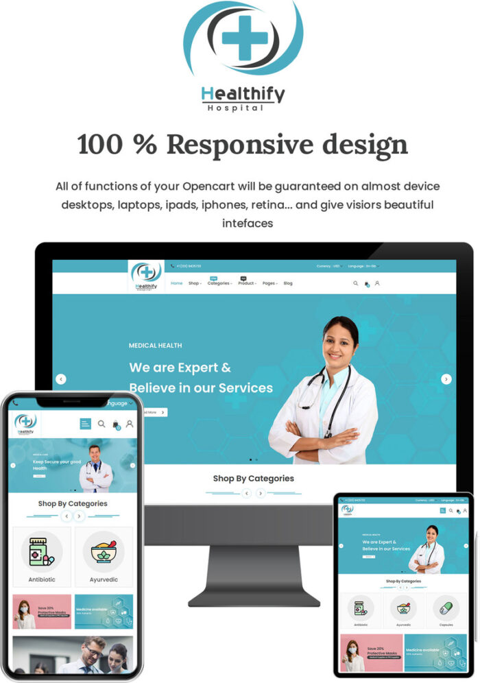 Healthify Responsive OpenCart Template 4.0 - Features Image 1