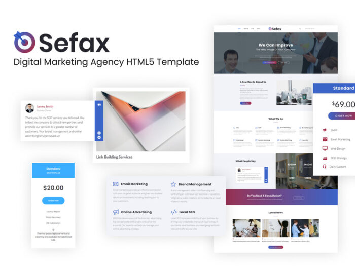 Sefax - SEO & Digital Marketing HTML5 Template - Features Image 1