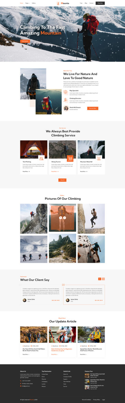 Mounta - Mountain Climbing WordPress Themes - Features Image 1