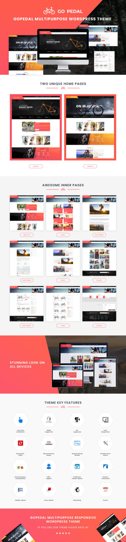 Go Pedal - Cycling WordPress Theme - Features Image 1