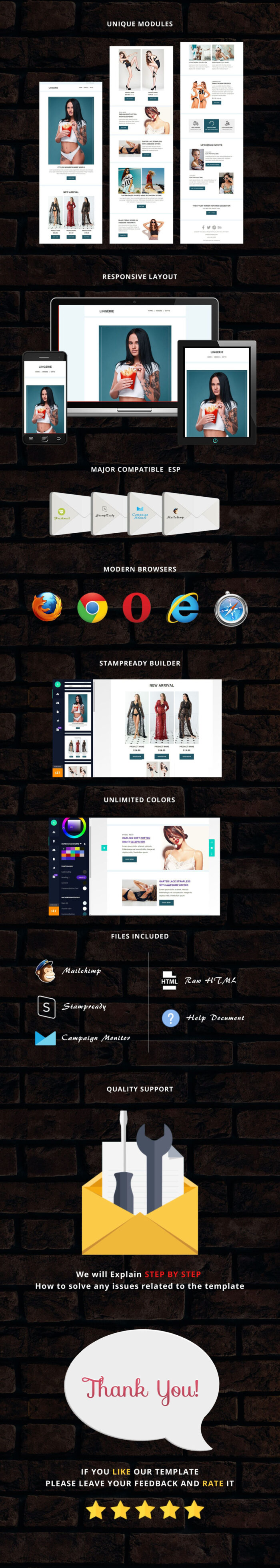 Lingerie Store - Responsive Email Newsletter Template - Features Image 1