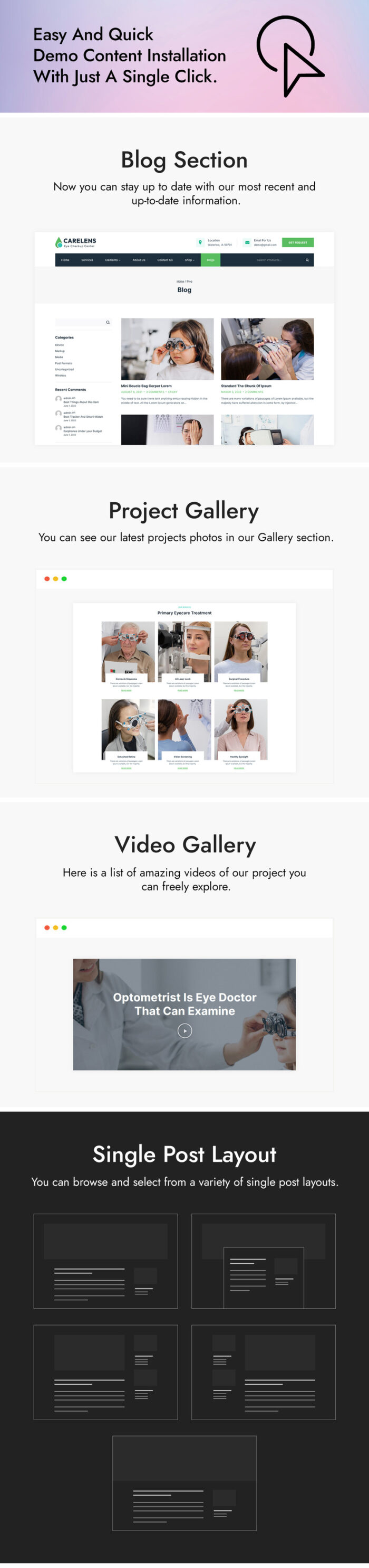 Carelens -  Optometrist and Eye Care WordPress Theme - Features Image 4