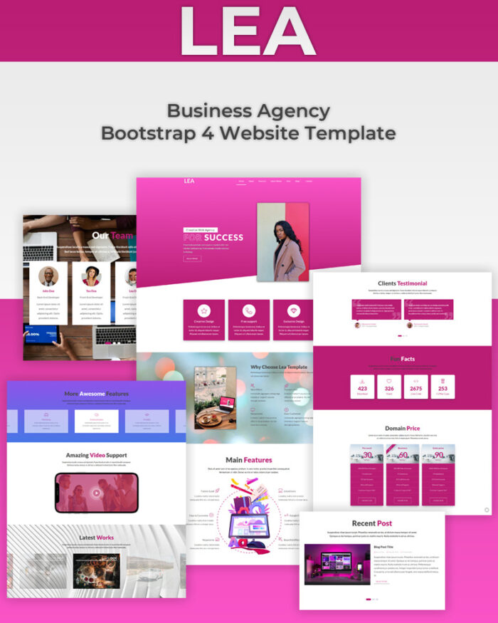 Lea - Business Agency HTML5 Landing Page Template - Features Image 1