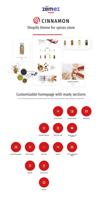 Cinnamon - Shopify Theme for Spices and Herbs - Features Image 1