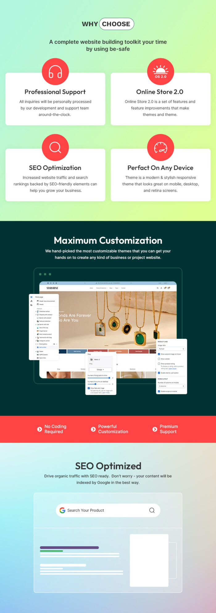 Starshine - Modern Jewelry Store Multipurpose Shopify 2.0 Responsive Theme - Features Image 1