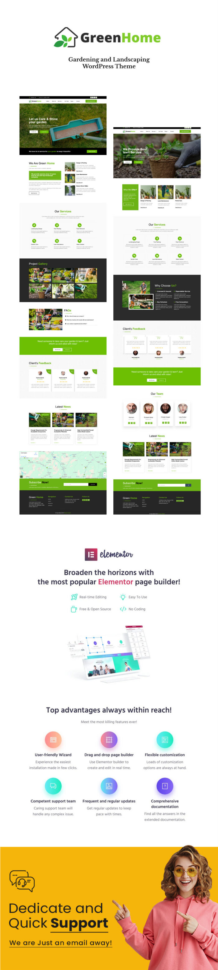 GreenHome - Gardening and Landscaping WordPress Theme - Features Image 1