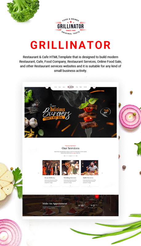 Grillinator - Restaurant Food Barbecue Grill Bar Bistro HTML Template - Features Image 1