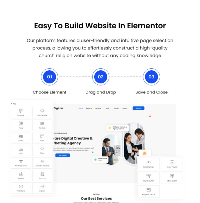 Digirise  - Marketing Agency Ready to Use Elementor Template Kit - Features Image 3