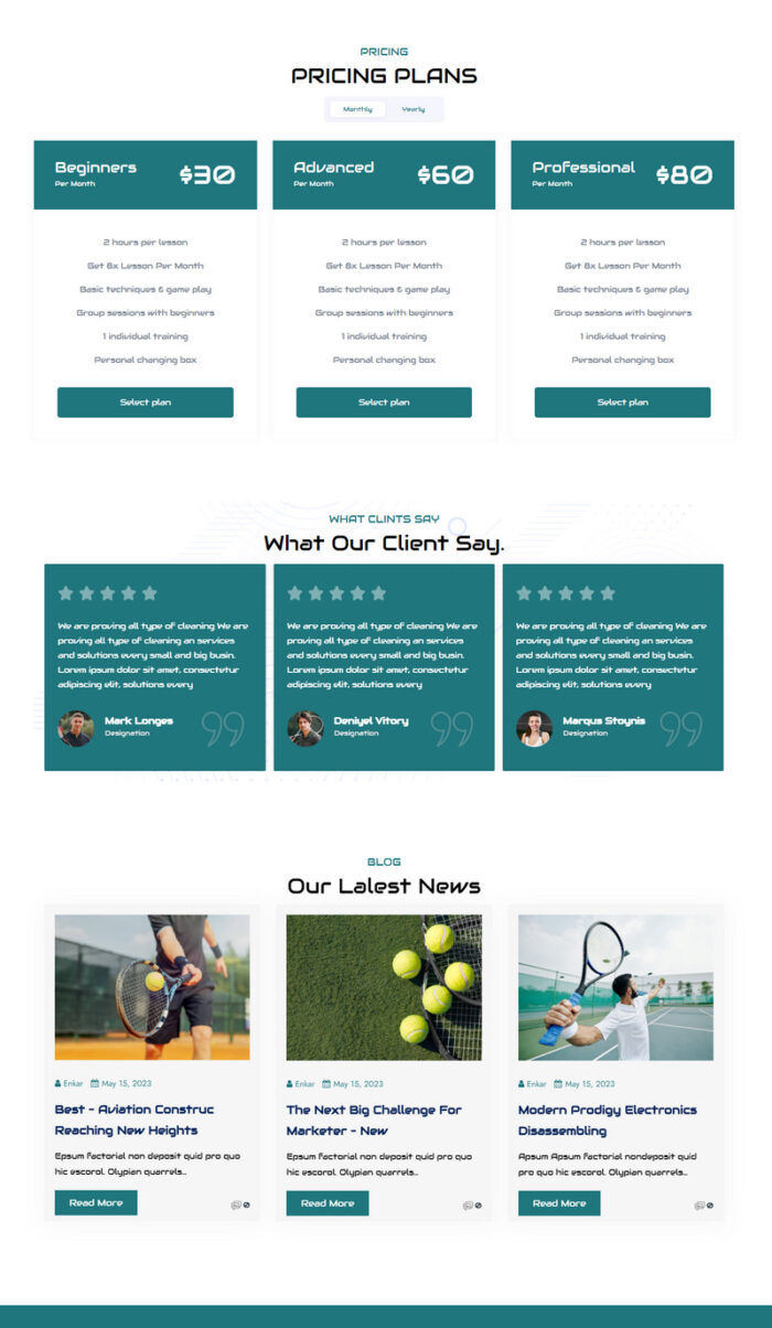 Enkar - Tennis & Sports Club Elementor WordPress Theme - Features Image 2