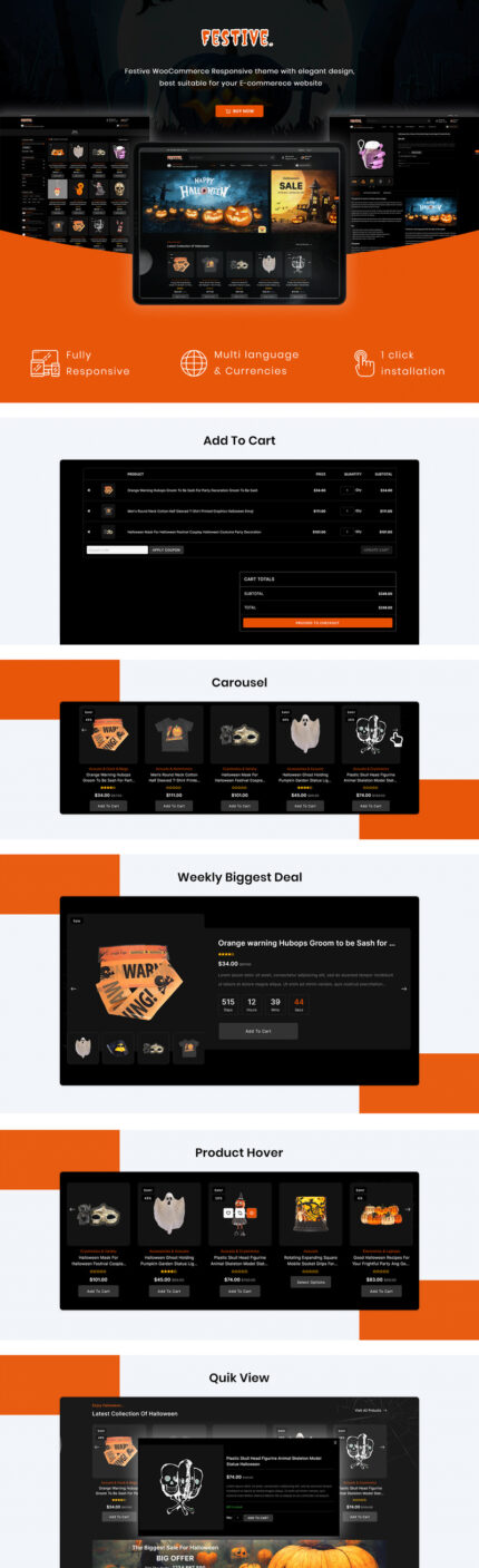 Festive - Halloween & Christmas Gift Responsive WooCommerce Theme - Features Image 1