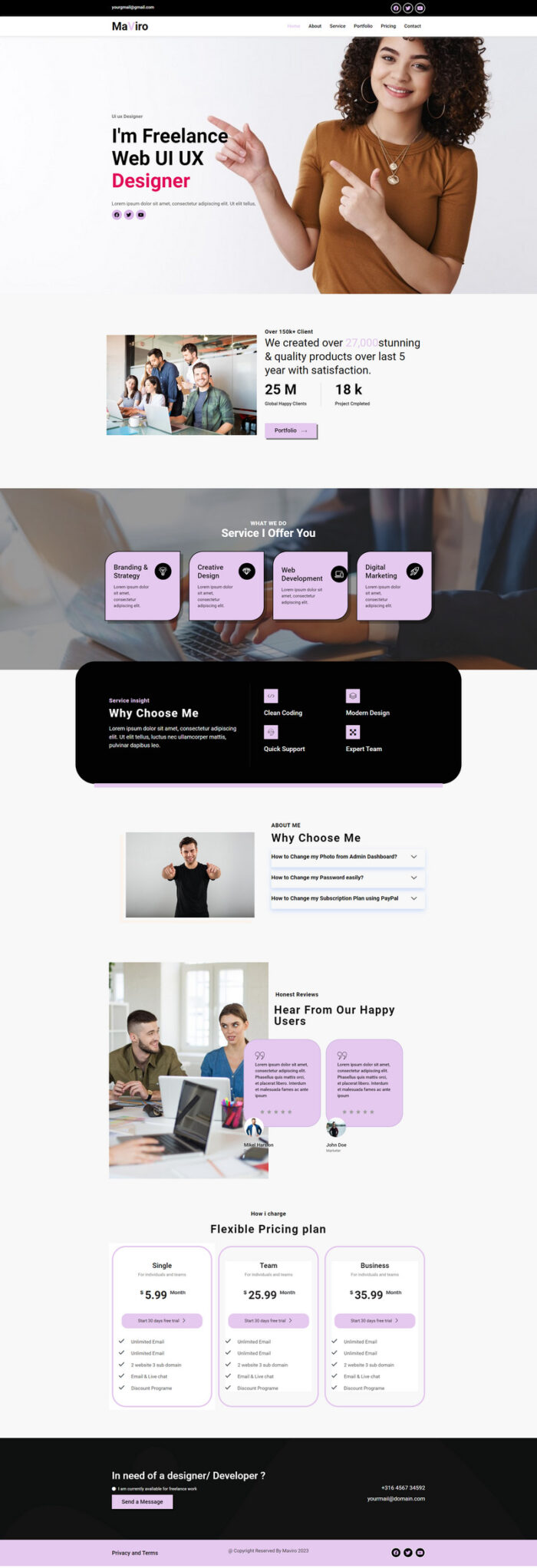 Maviro - Creative Personal Portfolio Wordpress Theme - Features Image 1