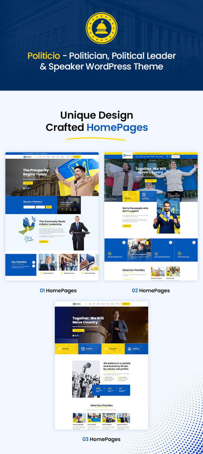 Politicio - Politician & Speaker WordPress Theme - Features Image 1