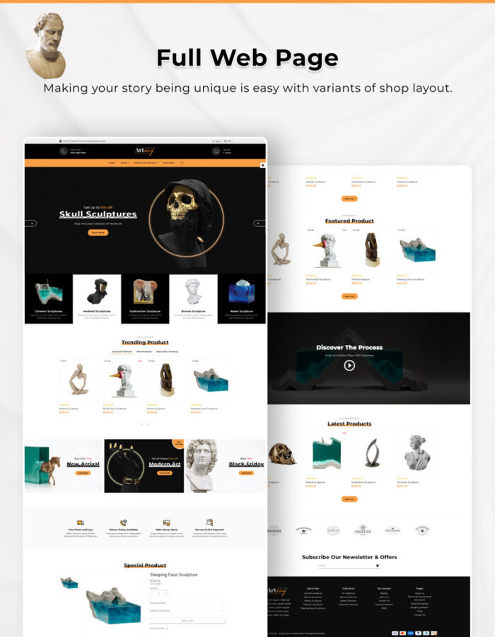 Art king Mega art–pottery crafts–gift Super Premium Responsive Shopify 2.0 Theme - Features Image 4