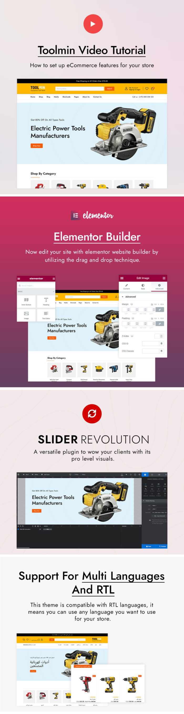 ToolMin - Power Equipment Tools WooCommerce Theme - Features Image 1