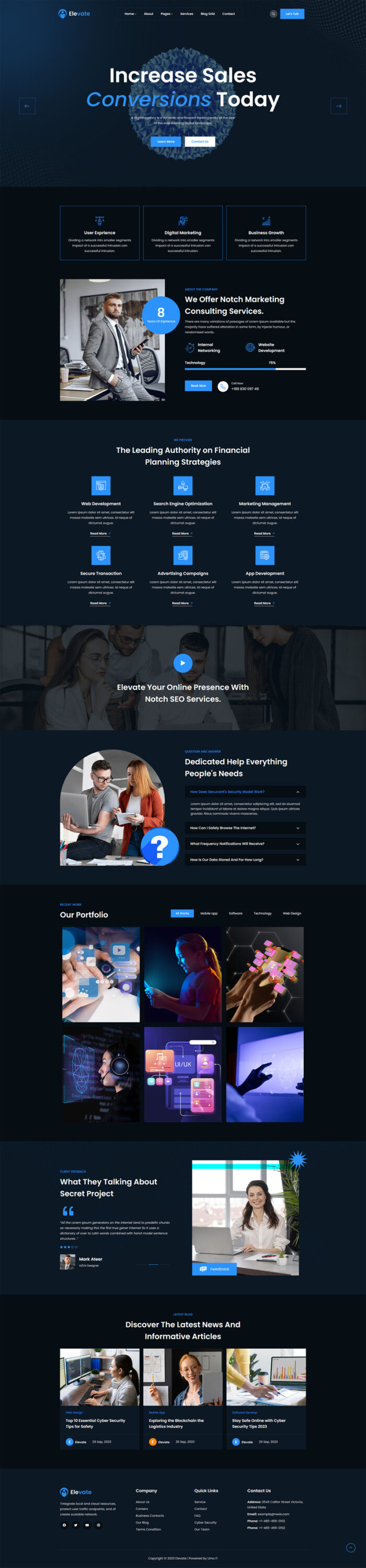 Elevate - Digital Agency WordPress Theme - Features Image 1