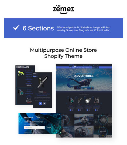 Diving Online Store Shopify Theme - Features Image 1