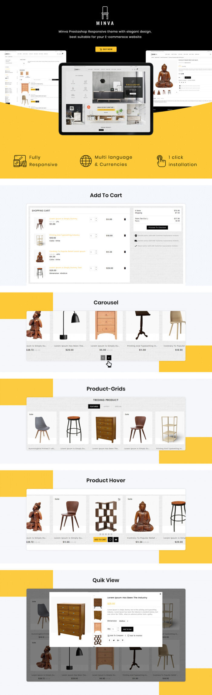 Minva - Furniture PrestaShop Template - Features Image 1