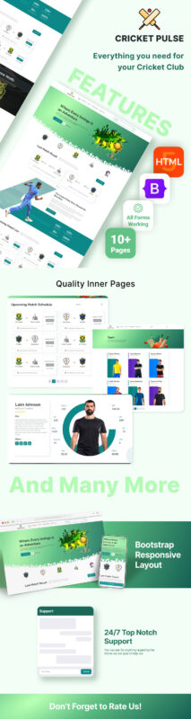 Cricket Pulse - Ultimate Sports Club, Cricket HTML5 Website Template - Features Image 1