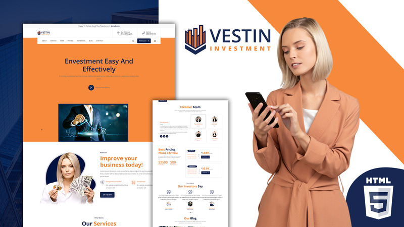 Vestin Investor Swiss Knife Landing Page Template - Features Image 1