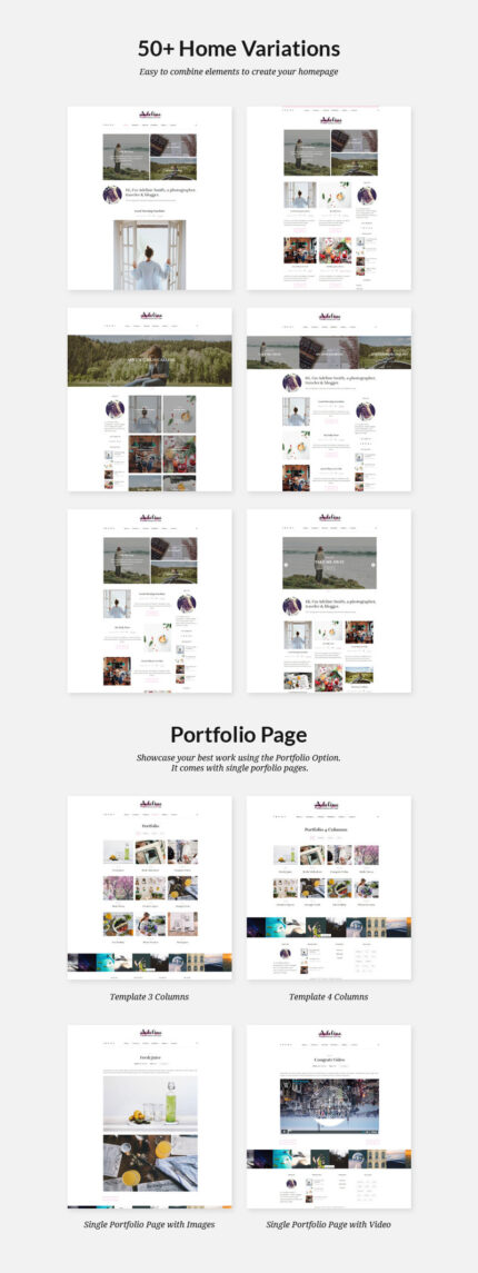 Adeline - Lifestyle Personal WordPress Blog Theme - Features Image 1