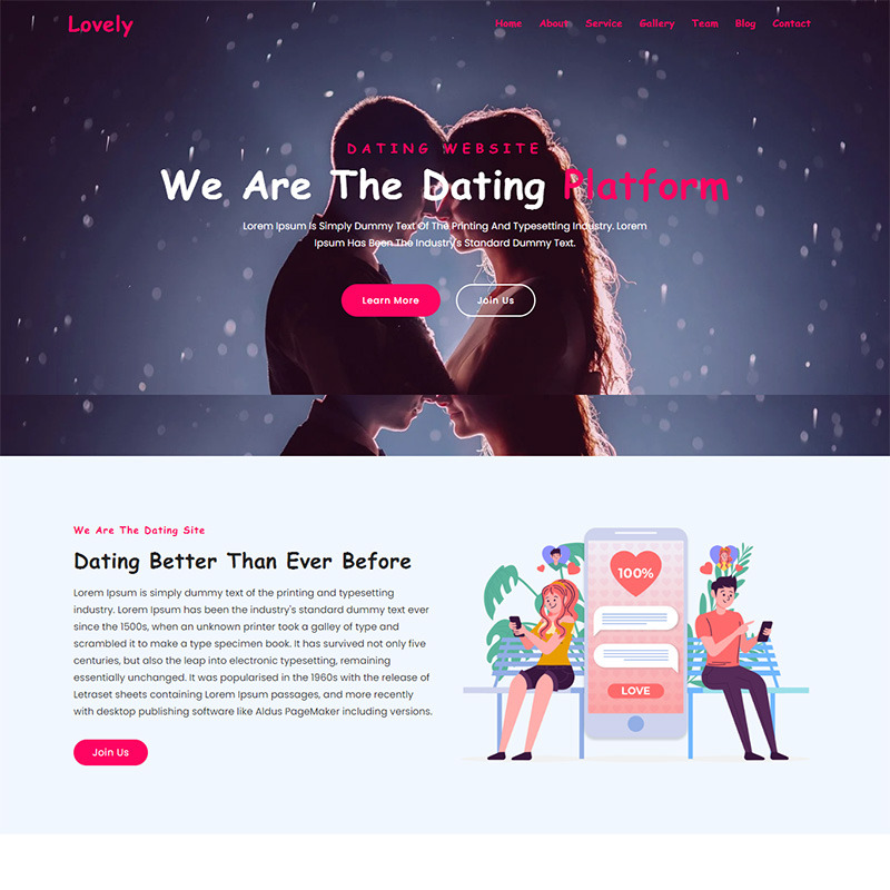 Lovely Dating & Love HTML5 Landing Page Template - Features Image 1