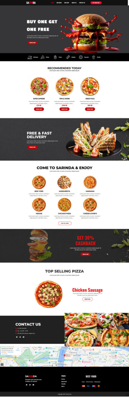 Sarinda Fast Food And Chinese Restaurant Fully Responsive WordPress Theme - Features Image 1