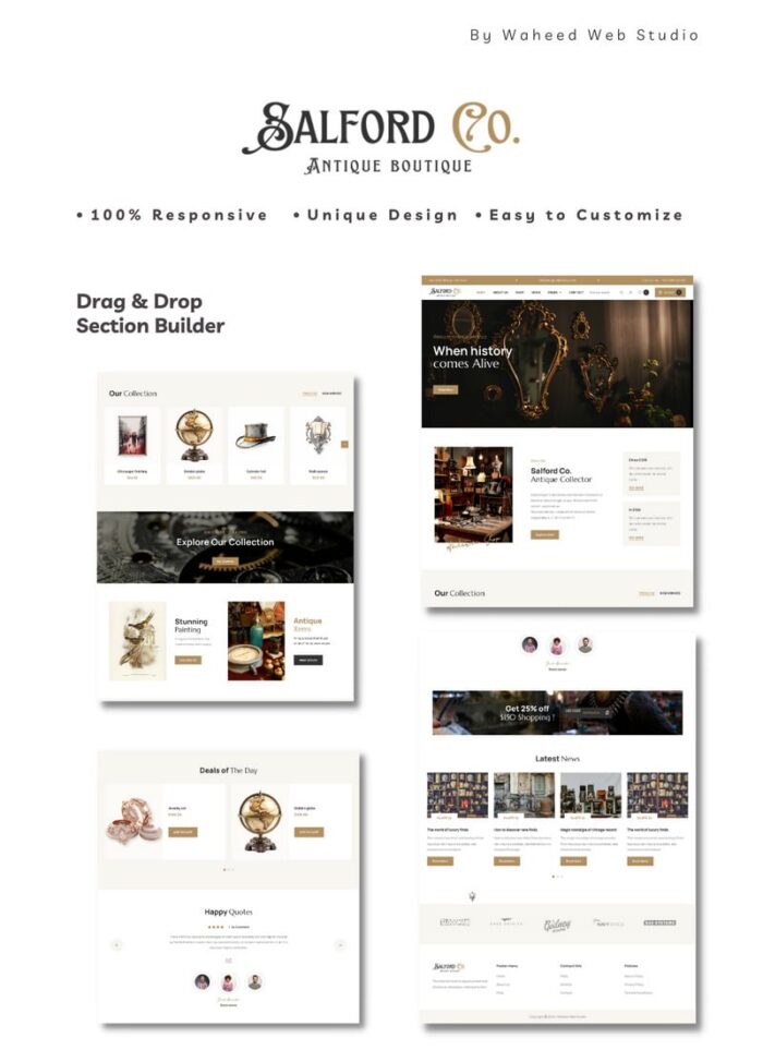 Salford Co. Antique & Vintage Shopify Theme - Features Image 1