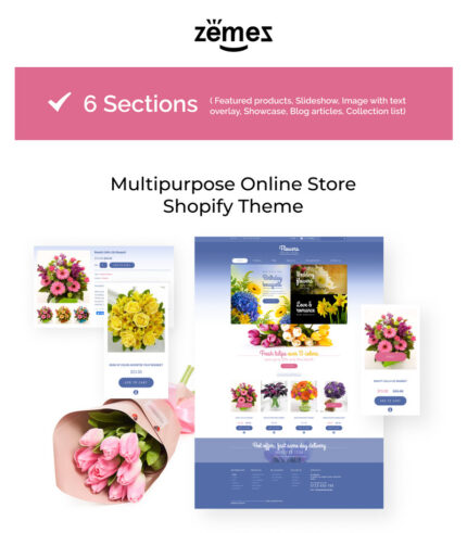 Flowers Store Shopify Theme - Features Image 1