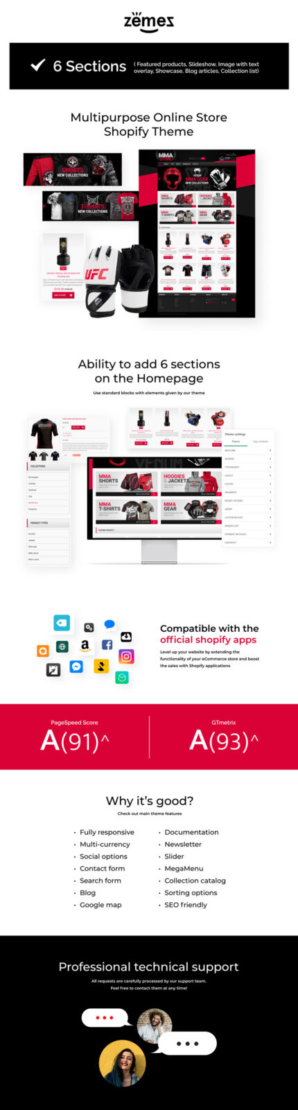 MMA Items Sports Store Shopify Theme - Features Image 1