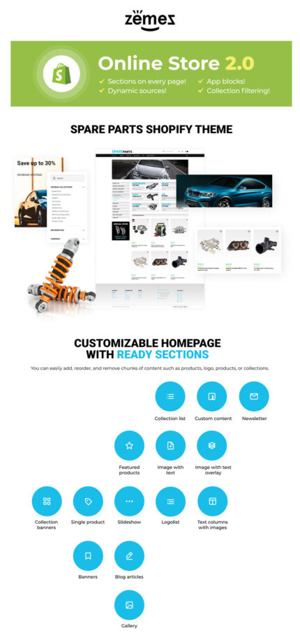 Spare Parts Shopify Theme - Features Image 1