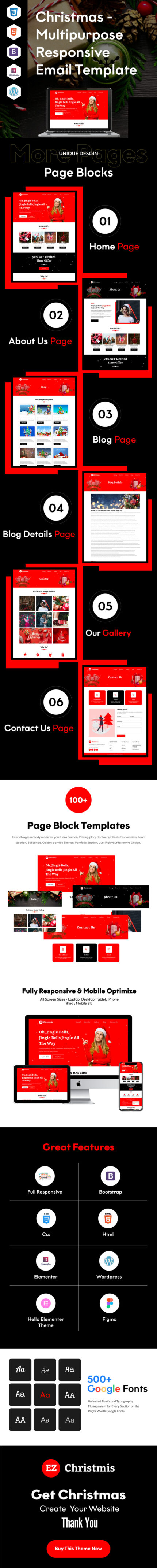 EZ Christmas: A Festive WordPress Theme for Simplifying Your Holiday Business with Elementor - Features Image 1