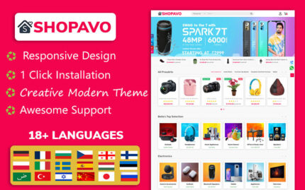 Shopavo Electronic, Fashion, Shoes, Toys OpenCart Theme - Features Image 1