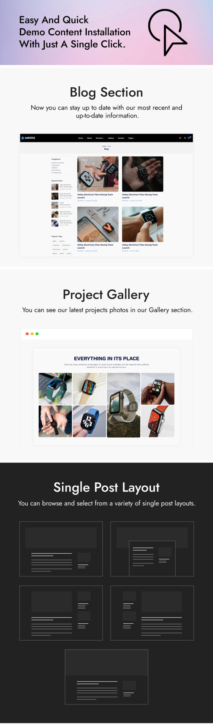 Watchick - Watch Store and Single Product WordPress Theme - Features Image 4